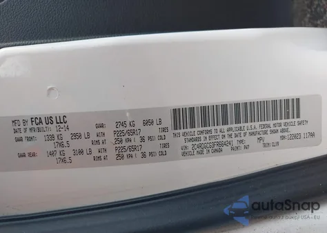 2015 Dodge Grand Caravan Sxt Plus из США, поврежденный, VIN 2C4RDGCG3FR664241